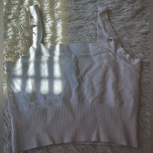 Xs garage white knitted crop top tank